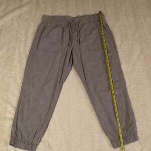 Gap Utility Joggers Womens Size Large Gray Cotton Textured Weave Casual Pants